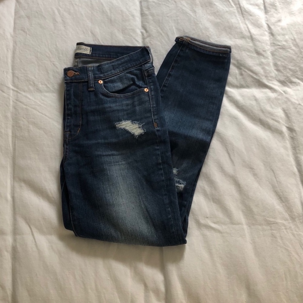 Madewell rip and repair high rise skinny jeans